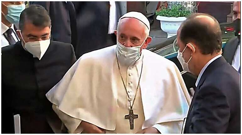 Historic moment: Pope Francis meets top Shiite religious leader Grand Ayatollah Ali Sistani in Iraq
