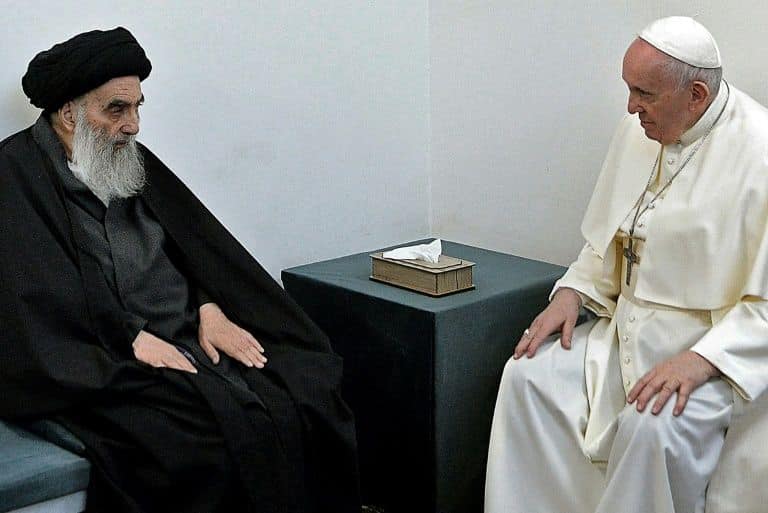 Pope Francis, top Shiite cleric plead for 'peace' in historic Iraq meeting