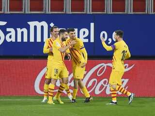 Barcelona raise the stakes in Madrid derby after Osasuna win