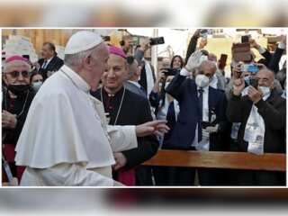 Pope Francis holds mass in St Joseph Cathedral in Iraq