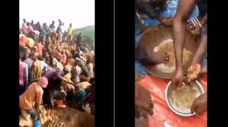 Watch: Mountain made of gold-rich ores found in DR Congo, locals rush in with shovels