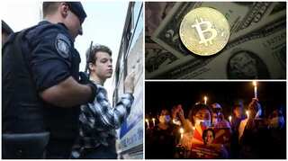 Top 10 world news: Russia detains opposition, Bitcoin's on new high, and more