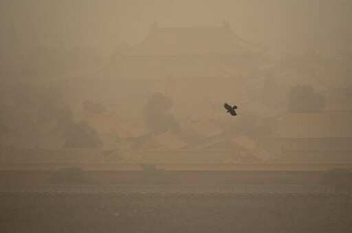 Forbidden City under sandstorm