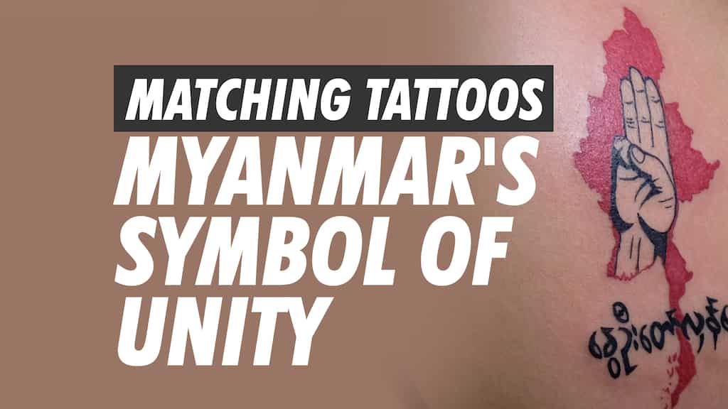In Myanmar, people protest against military coup with tattoos