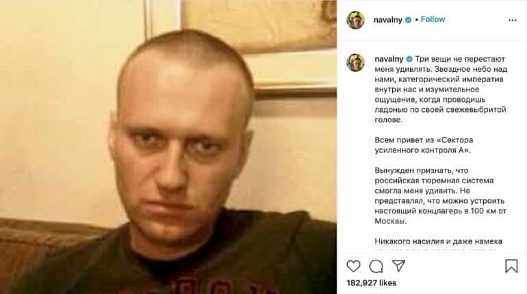 Kremlin critic Alexei Navalny claims he is locked up in 'concentration camp' outside Moscow