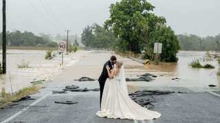 Twelve hours of hell: Couple gets married amid NSW floods