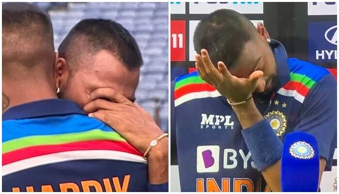 This one is for my dad: Krunal Pandya gets emotional after smashing fastest-ever 50 on ODI debut - Watch