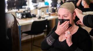 Singing opera in a surgical mask