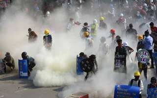 Security forces open fire on protesters in Myanmar's east