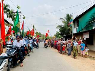 Myanmar's junta says will 'strive for democracy' after protesters call for show of defiance