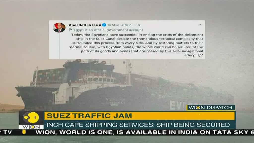 Ship blocking Suez Canal moves slightly but crisis not over yet