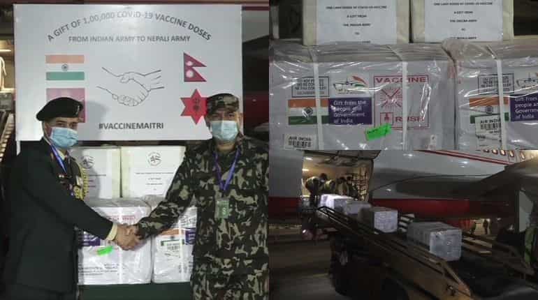 Nepal army receives 100,000 COVID-19 vaccine doses from India Nepal army receives 100,000 COVID-19 vaccine doses from India