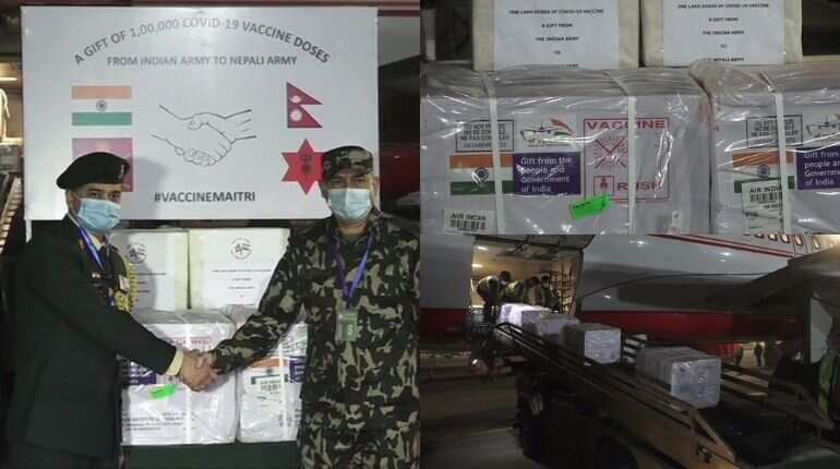 Nepal army receives 100,000 COVID-19 vaccine doses from India