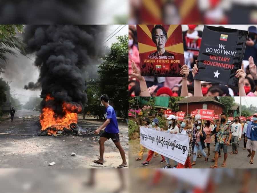 Myanmar military cracks down on protesters as junta leader in summit