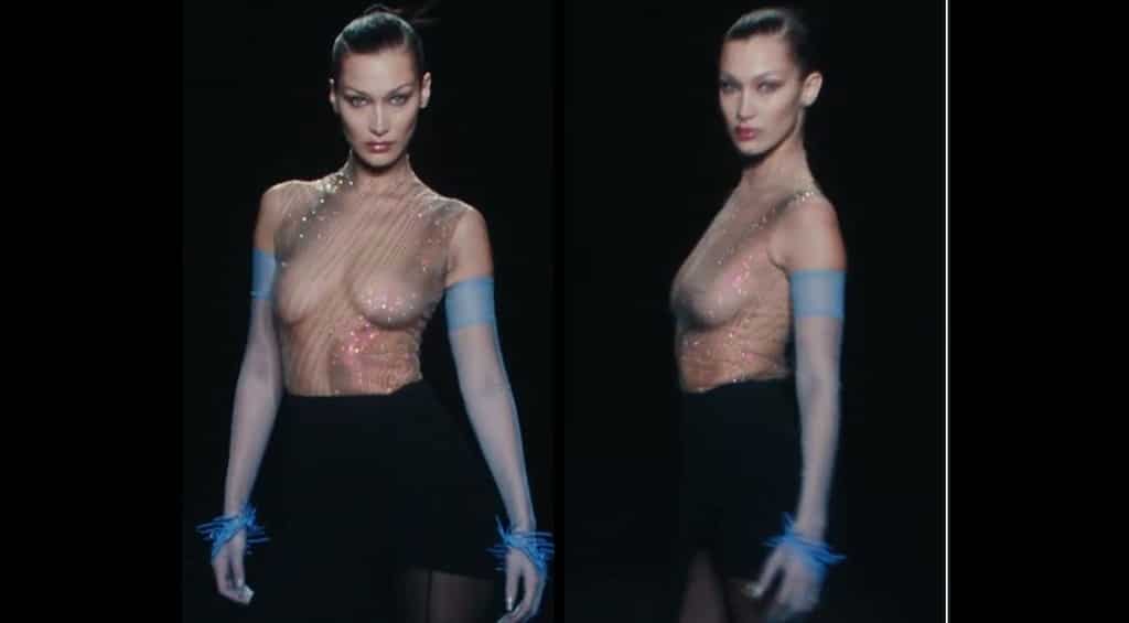 Bella Hadid stuns in virtually topless avatar in Mugler Spring Summer collection video