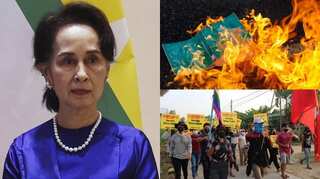 Myanmar protesters burn military's constitution two months after coup