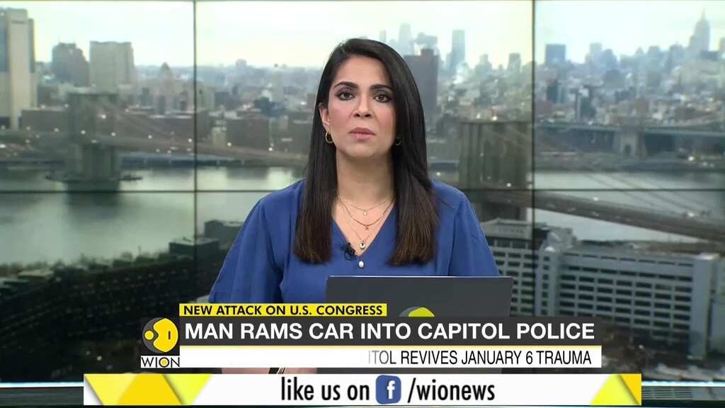 Man rams car into capitol police - One officer killed, another injured