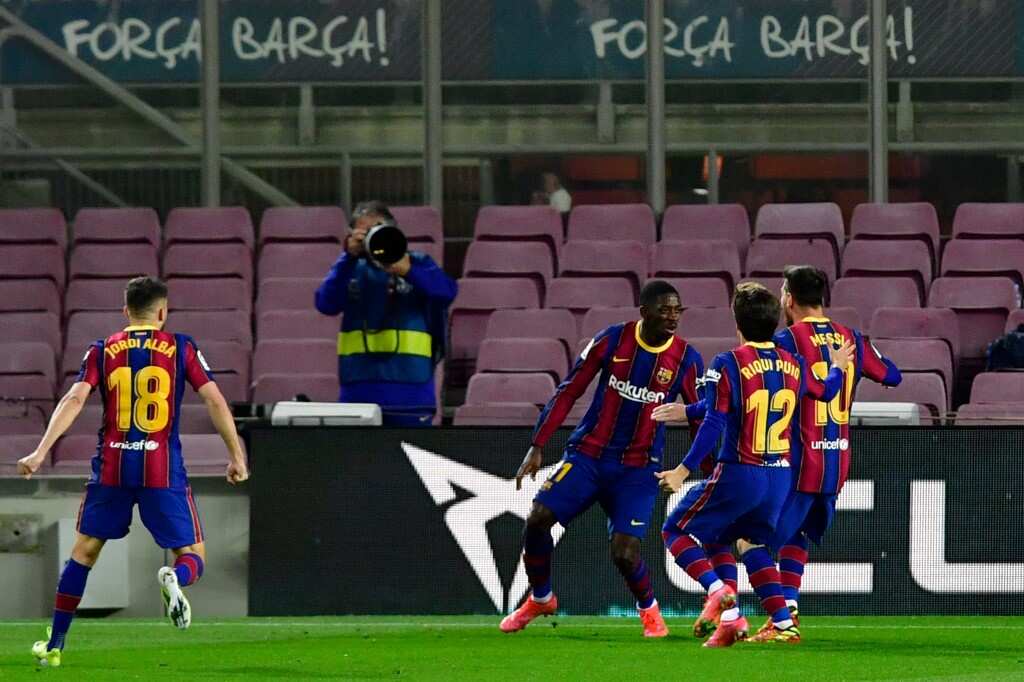Barca edge closer to Atletico after late Dembele winner against Valladolid Barca edge closer to Atletico after late Dembele winner against Valladolid