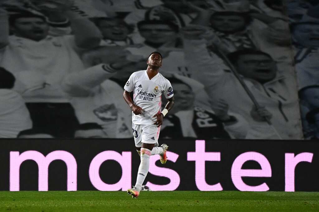 Vinicius double puts Real Madrid on top against Liverpool