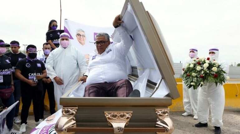 In pics: Why this Mexican election candidate kickstarted his campaign from a coffin In pics: Why this Mexican election candidate kickstarted his campaign from a coffin