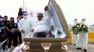 In pics: Why this Mexican election candidate kickstarted his campaign from a coffin