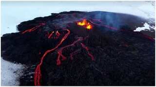 Iceland: Third lava stream opens up in erupting volcano