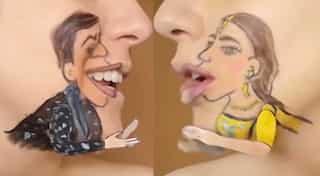 Iranian artist uses facial art to recreate Shah Rukh Khan-Kajol's hit song; watch video