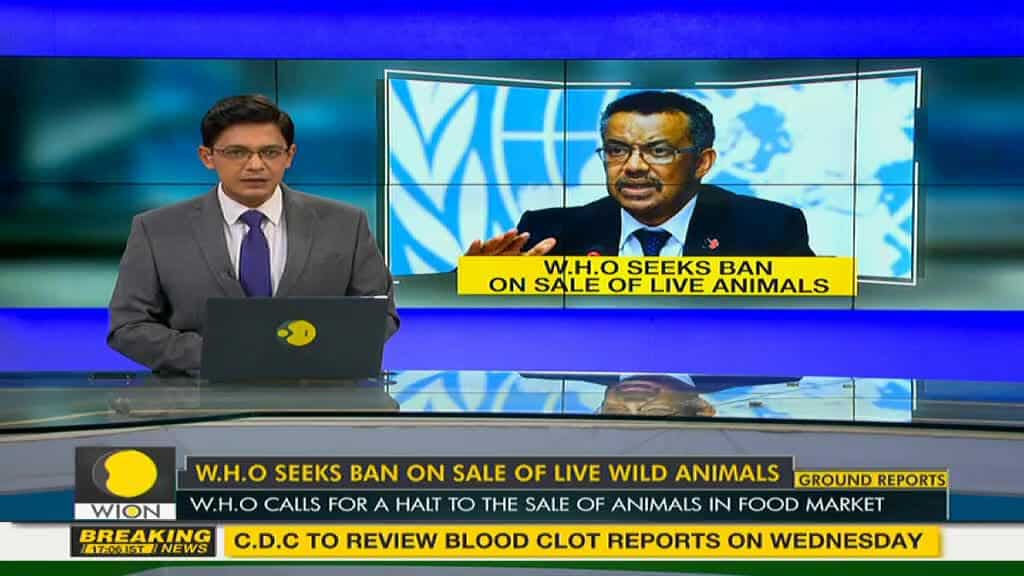 WHO calls for a halt on sale of live wild animals in food market