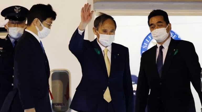 Japanese Prime Minister Yoshihide Suga arrives in US for summit with Joe Biden Japanese Prime Minister Yoshihide Suga arrives in US for summit with Joe Biden