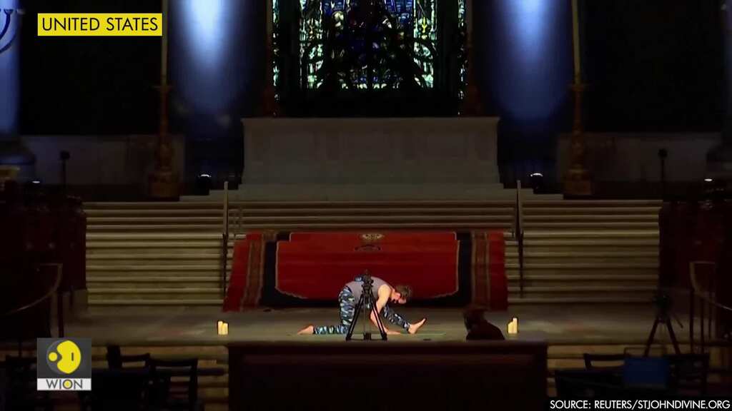 'A little bit of peace' - Yoga inside the Cathedral Church of St. John the Divine in New York