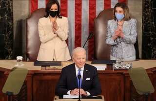 'It's about time:' In historic first, two powerful women flank US president