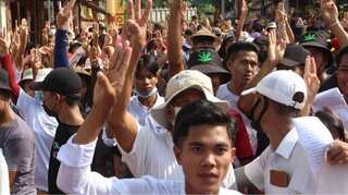 Myanmar's young demonstrators march to demand 'spring revolution'