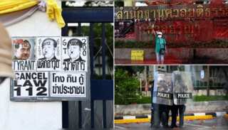 Paint, tomatoes and eggs — Thailand marches to demand release of Penguin
