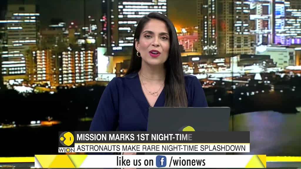 Astronauts returns from ISS - Mission marks 1st night-time splashdown