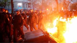 Police, protesters clash during May Day rallies in Berlin
