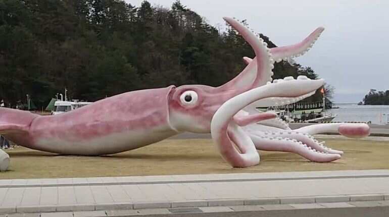 Japanese town faces flak for spending Covid funds on huge squid statue Japanese town faces flak for spending Covid funds on huge squid statue