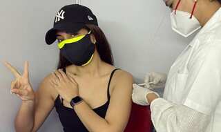 Sonakshi Sinha receives COVID-19 vaccine shot in Mumbai