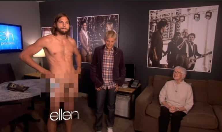 Ashton Kutcher goes nude