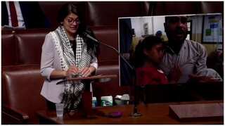 US Congresswoman Rashida Tlaib responds tearfully over Israel-Palestine conflict
