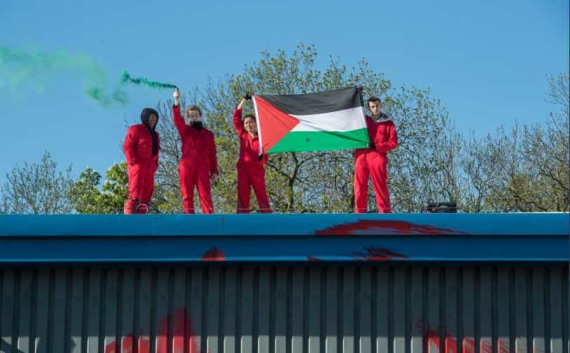 Pro-Palestine protesters shut down Israeli drone maker's factory in Leicester, UK