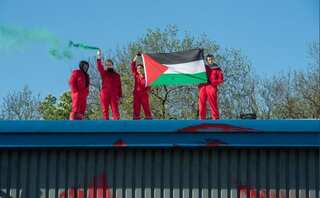 Pro-Palestine protesters shut down Israeli drone maker's factory in Leicester, UK