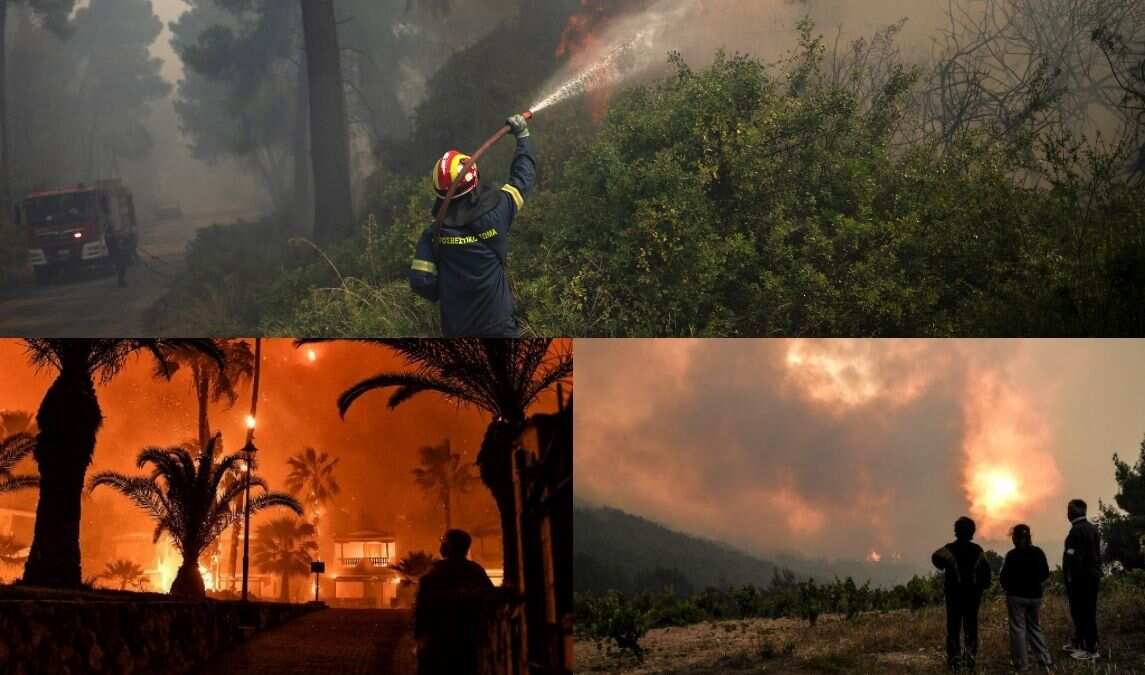 Dozen homes destroyed, five hospitalised in Greece forest fire Dozen homes destroyed, five hospitalised in Greece forest fire