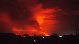 Lava stops short of Congo city after volcanic eruption