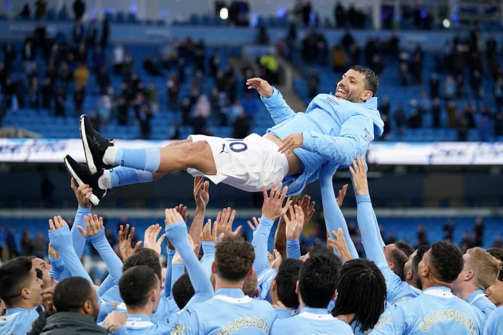 Football: Record-breaking Sergio Aguero bids farewell to Etihad Stadium in style Football: Record-breaking Sergio Aguero bids farewell to Etihad Stadium in style