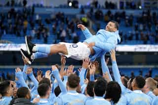 Football: Record-breaking Sergio Aguero bids farewell to Etihad Stadium in style