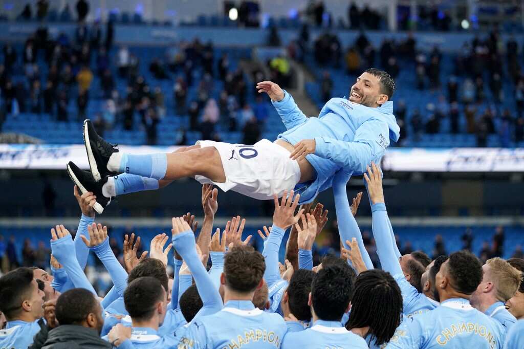 Football: Record-breaking Sergio Aguero bids farewell to Etihad Stadium in style