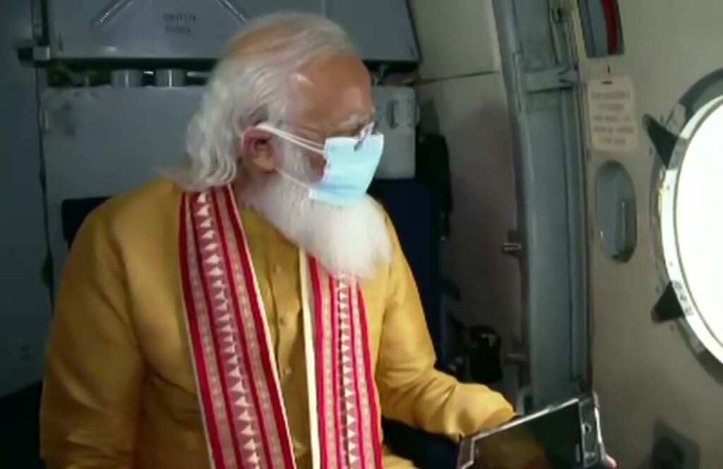 PM Modi undertakes aerial survey of cyclone-hit Odisha, West Bengal