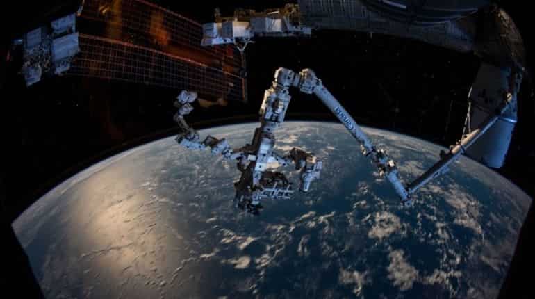A piece of space debris recently damaged the International Space Station A piece of space debris recently damaged the International Space Station