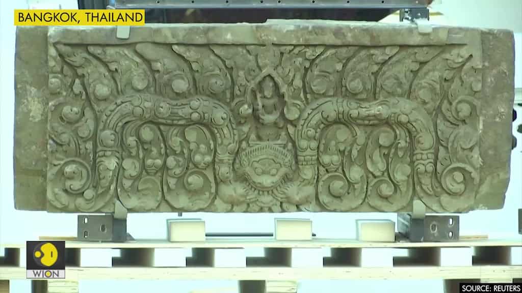 Thousand-year-old stolen ancient lintels return to Thailand from the U.S.
