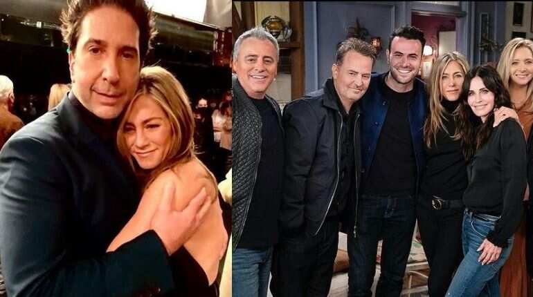 'Friends' reunion: David Schwimmer, Jennifer Aniston share 'last hug of the night' in new BTS photos